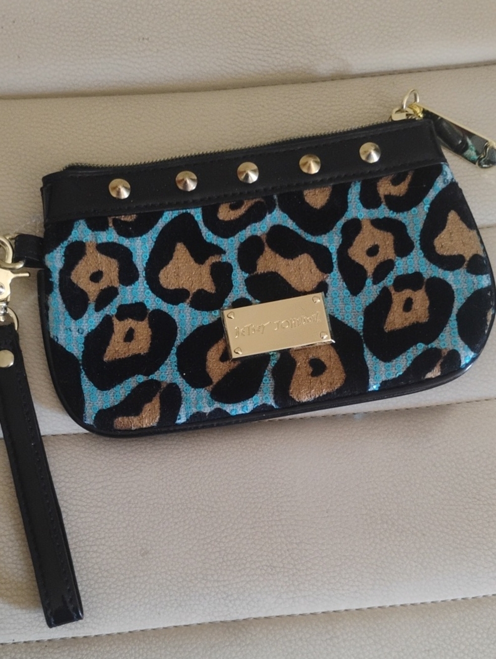 Betsey Johnson Sequin Spike Wristlet